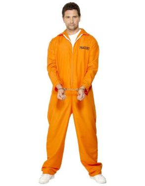 Mens Escaped Prisoner Convict Costume - Orange